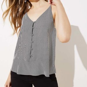 NWOT LOFT Striped Covered Button Peplum Cami